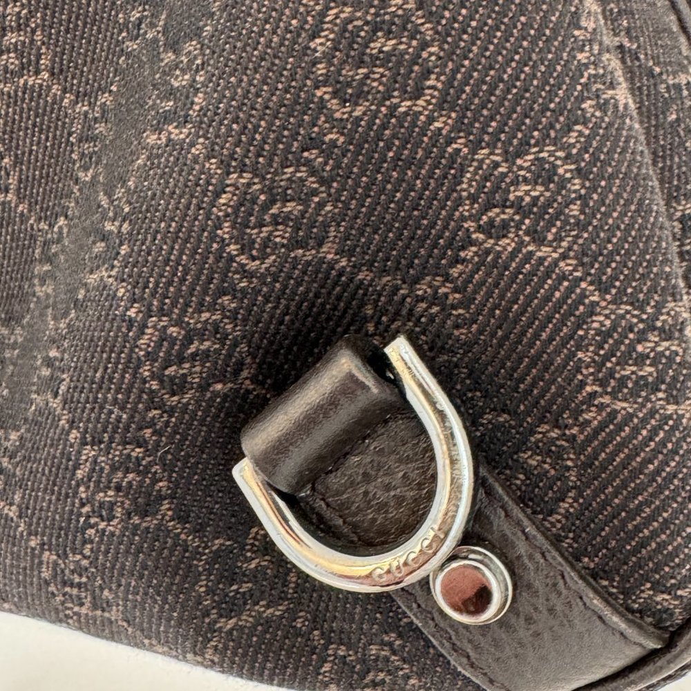 𝅺GUCCI Jackie GG monogram D-Ring hobo medium dark brown - Picture 9 of 10